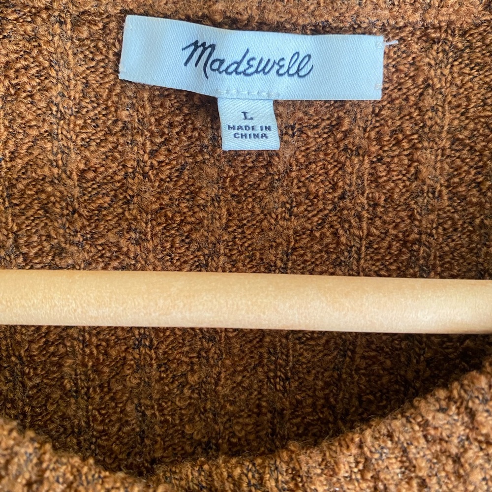Madewell Cozy Brown Boucle Sweater - Picture 2 of 3